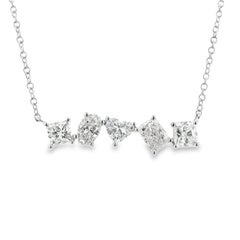 Alexander Beverly Hills 2.00ct Mixed Diamond Pendant Necklace 18k White Gold