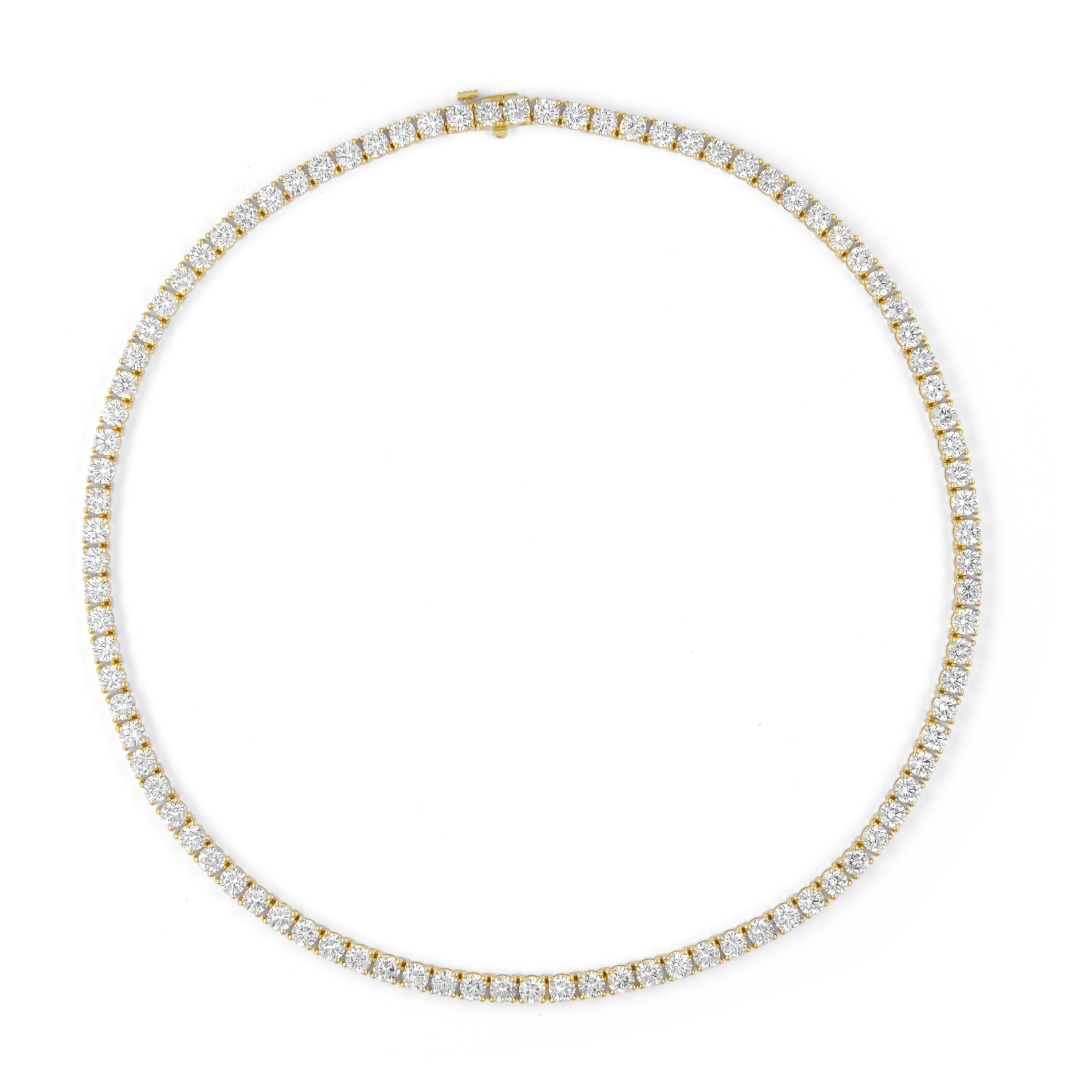 Alexander Beverly Hills 20,98 Karat Diamant-Tennis-Halskette 18k Gelbgold 16in (Zeitgenössisch) im Angebot