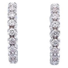 Alexander Beverly Hills 2,13 Karat runde Diamant-Creolen-Ohrringe 18k Weißgold