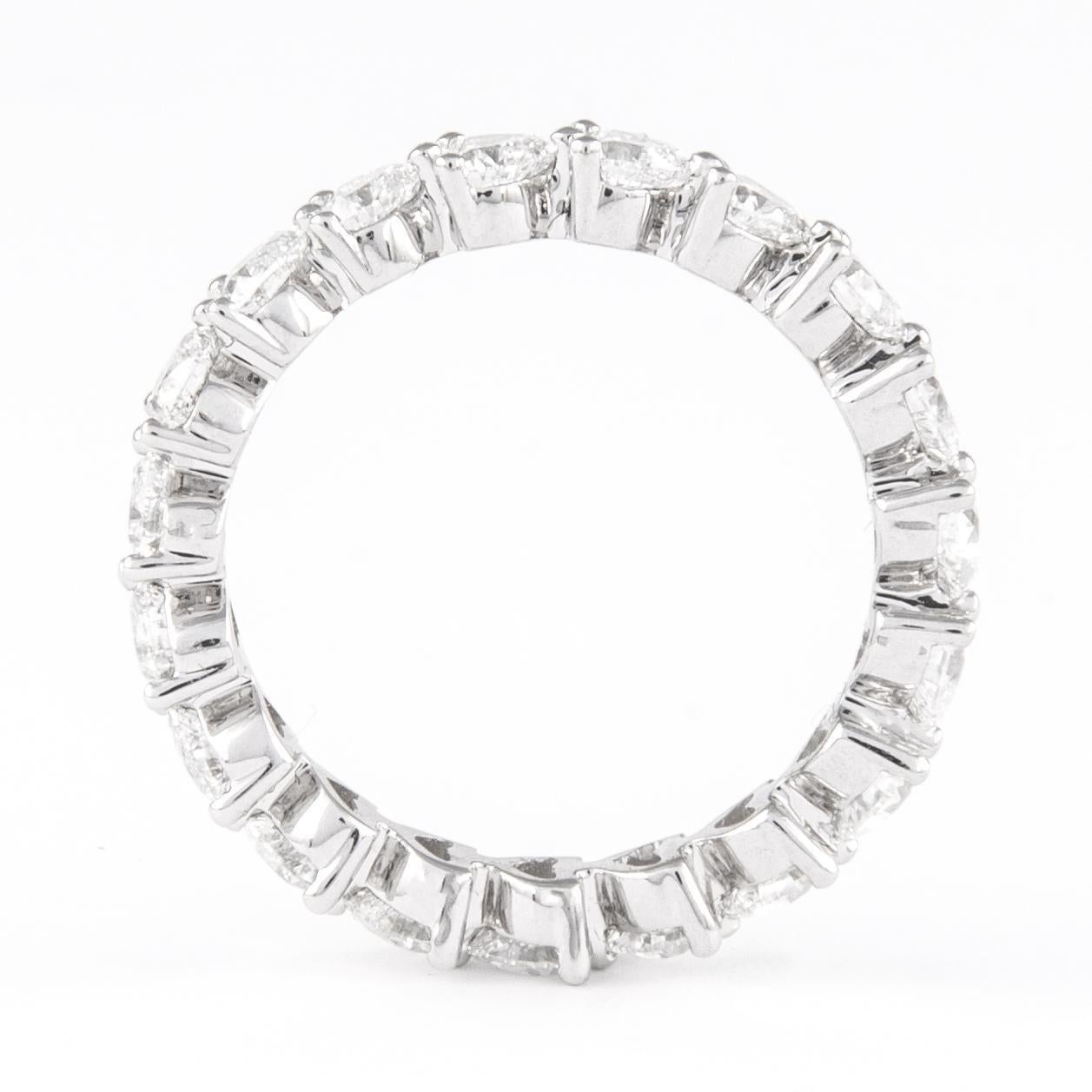 Heart Cut Alexander Beverly Hills 2.14ct Heart Diamond D-F VVS Eternity Band Platinum 5.75 For Sale