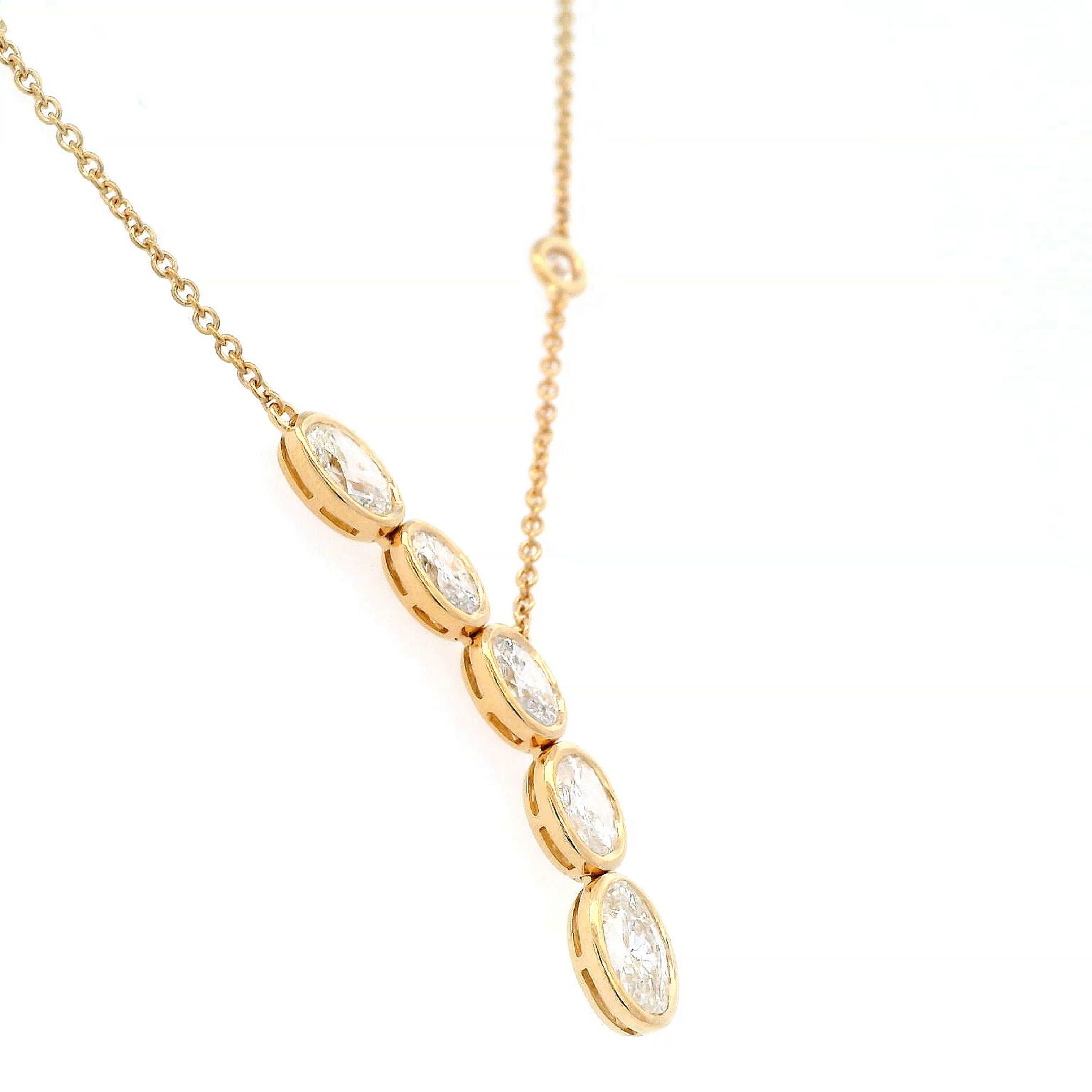 Contemporary Alexander Beverly Hills 2.14ct Oval Diamond Pendant Necklace 18k Yellow Gold For Sale