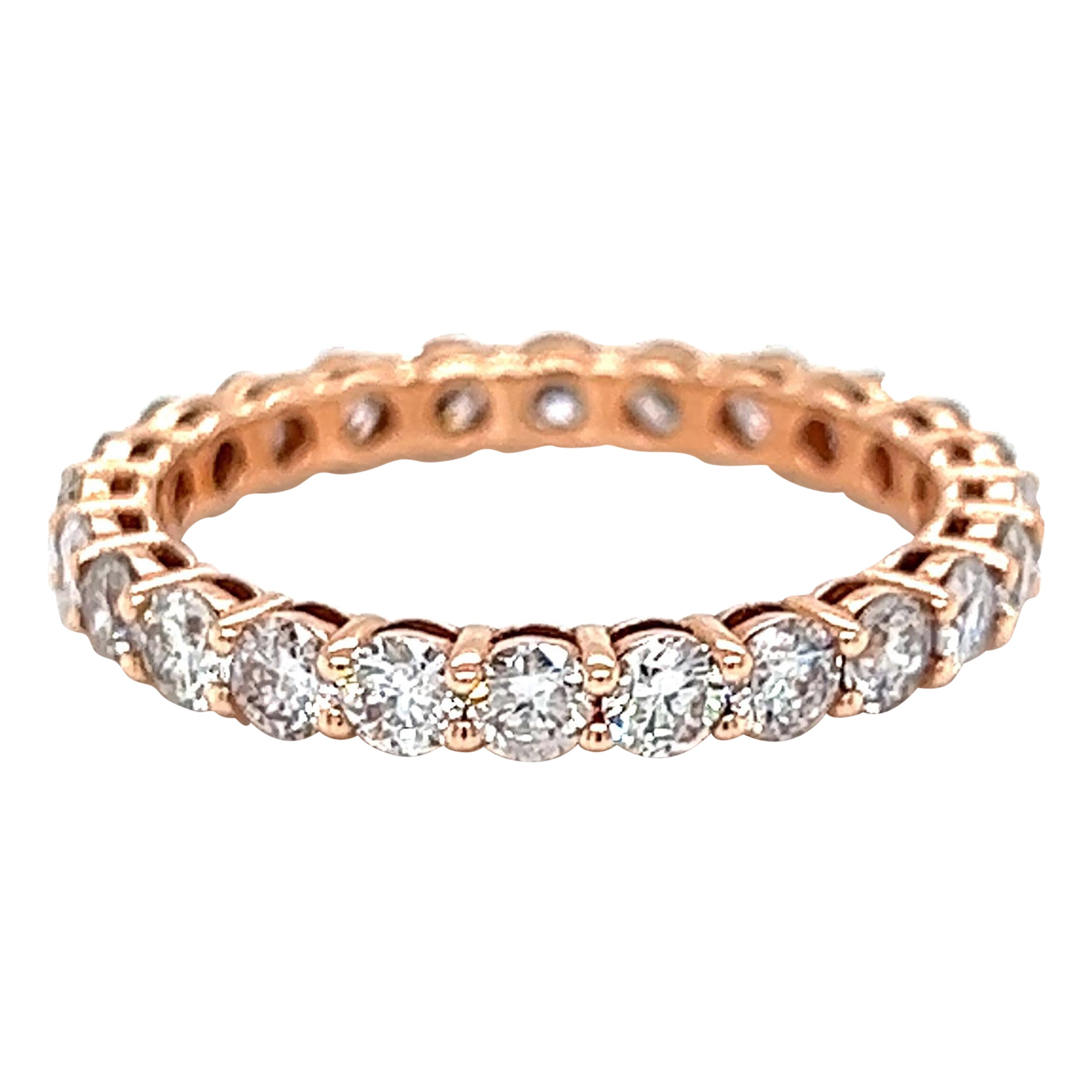Alexander Beverly Hills Eternity-Ring aus Roségold mit 2,18 Karat rundem Diamanten, 6