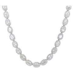 Alexander Beverly Hills 22.18ct Oval Diamond Tennis Necklace with Halo18k