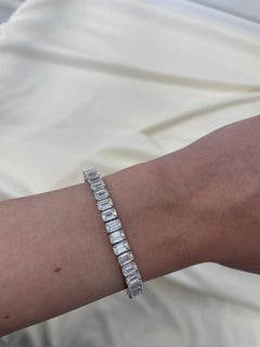 Alexander Beverly Hills - Bracciale tennis con diamanti taglio smeraldo 22,19ct - Platino