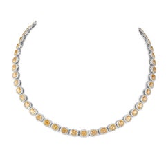 Alexander Beverly Hills 22.37ct Oval Yellow Diamond Necklace with Halo 18k