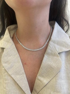 Alexander Beverly Hills 22.58ct Radiant Diamond Tennis Necklace 18k White Gold