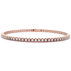 Alexander Beverly Hills 2.26ct Diamond Flexible Tennis Bangle Bracelet Rose Gold