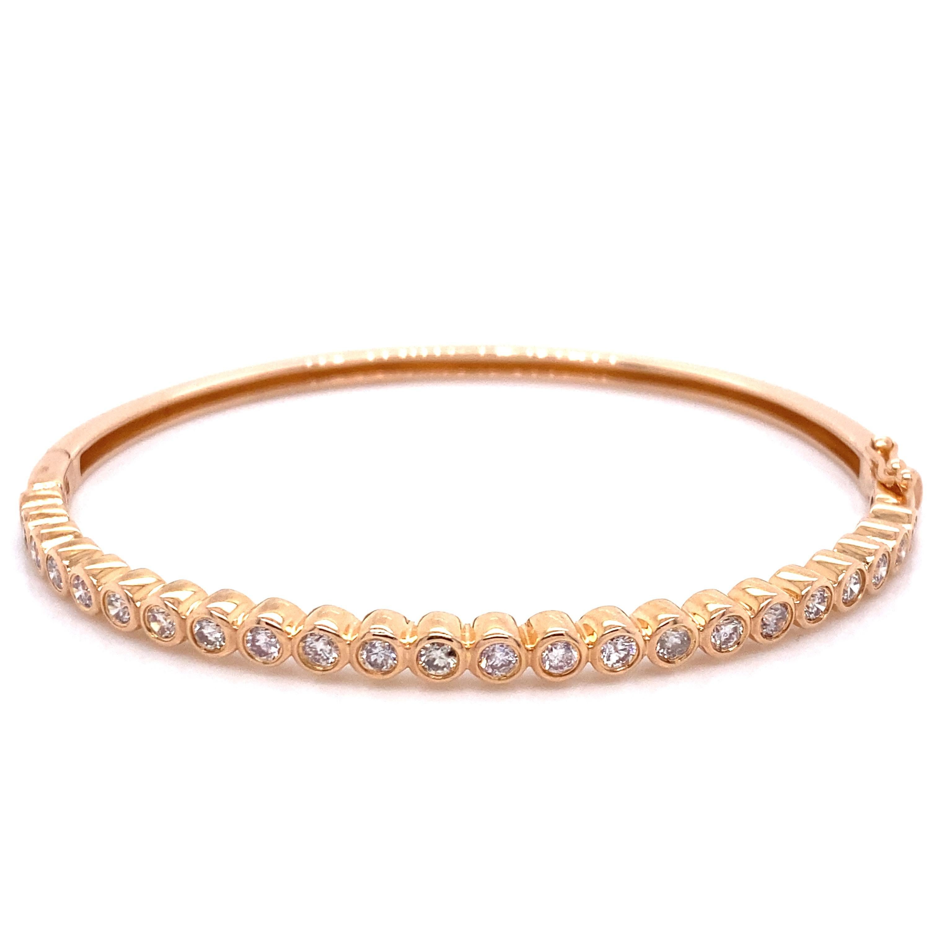 Contemporain Alexander Beverly Hills Bracelet jonc en or rose 18 carats et diamants 2,26 carats en vente