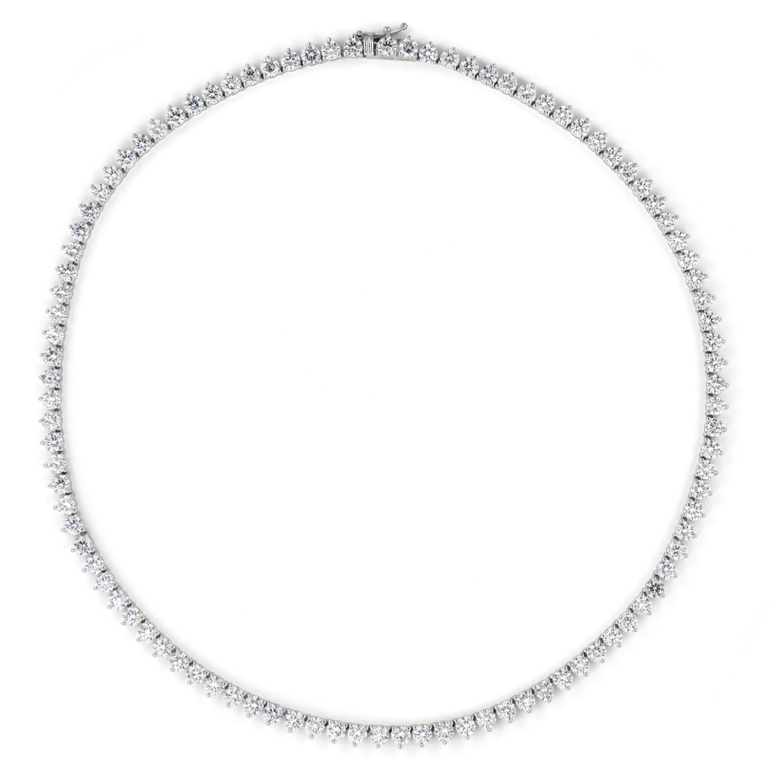Alexander Beverly Hills 22,78 Karat Diamant-Tennis-Halskette mit drei Zacken 18k (Zeitgenössisch) im Angebot
