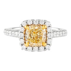 Alexander Beverly Hills - Anello di diamanti a cuscino giallo VS1 da 2,31 carati - 18 carati