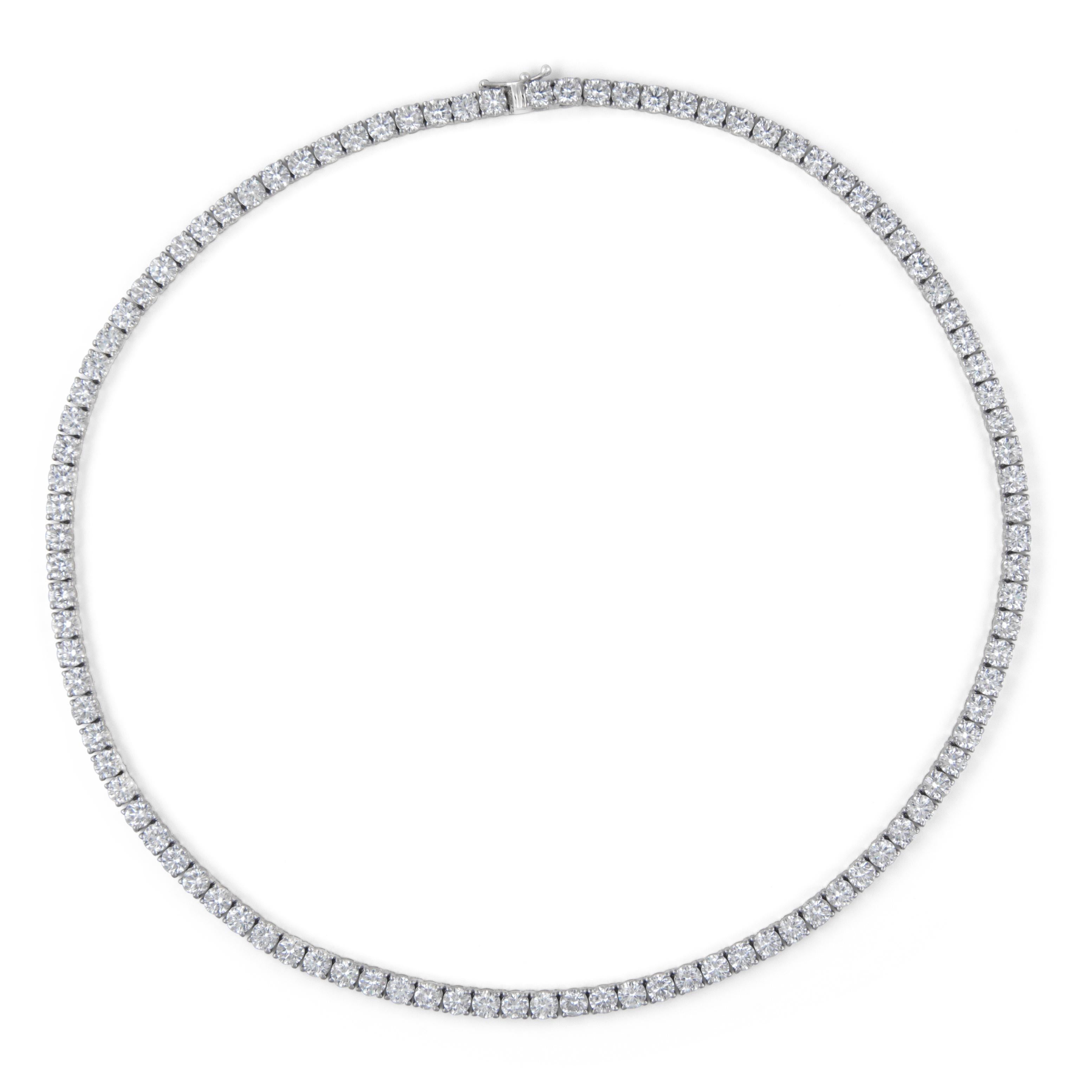 Contemporary Alexander Beverly Hills 23.34ct Diamond Tennis Necklace 18k White Gold 16.5in