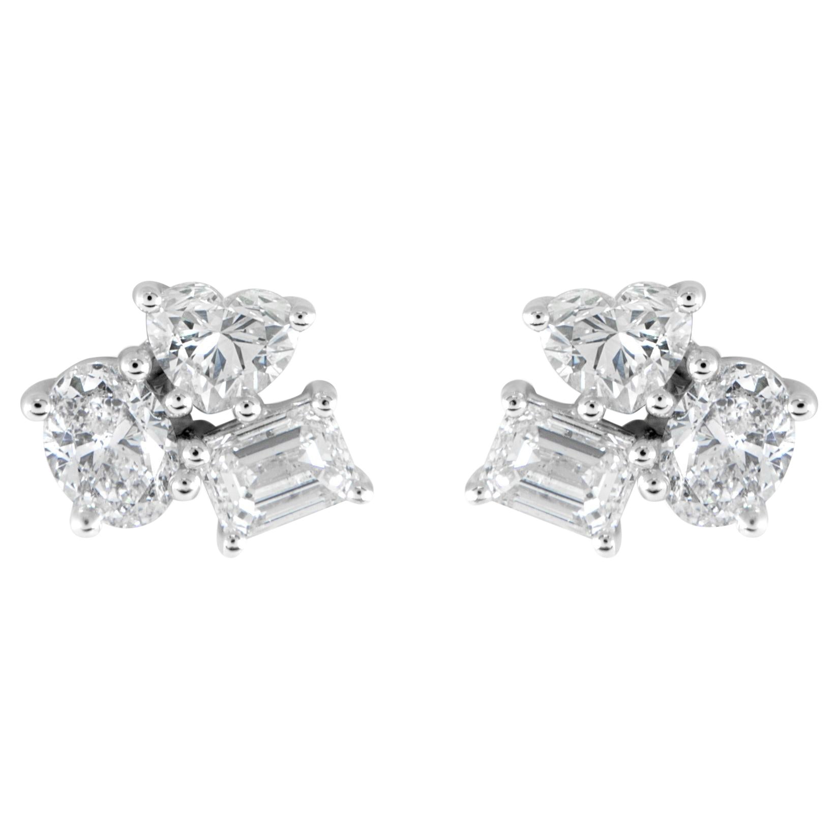 Alexander Beverly Hills 2,37 Karat gemischte Diamant-Ohrstecker 18k Weißgold