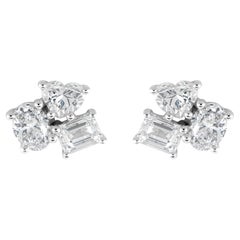 Alexander Beverly Hills 2.37ct Mixed Diamond Stud Earrings 18k White Gold