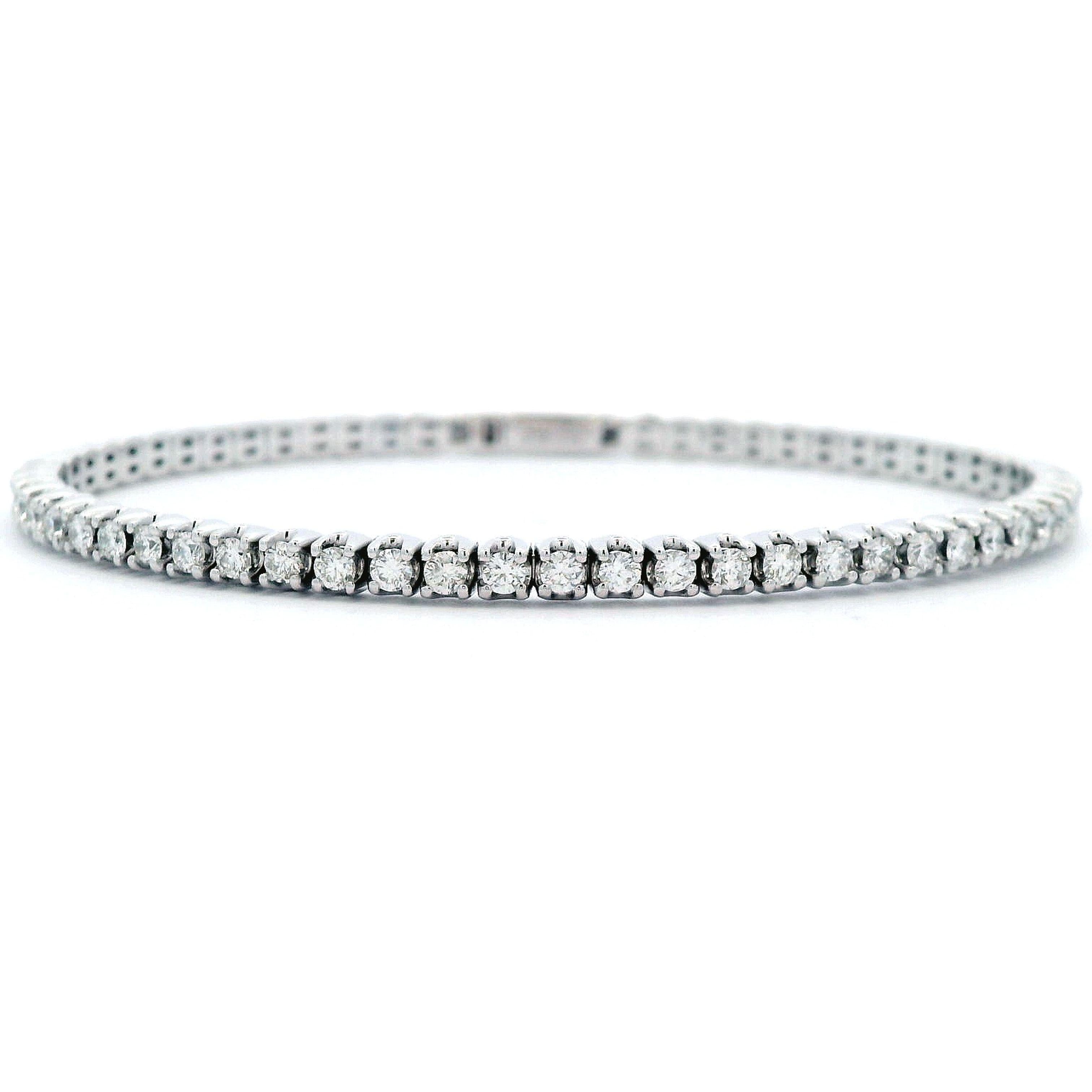 Alexander Beverly Hills 2.38ct Diamond Flexible Tennis Bangle Bracelet Gold In Excellent Condition For Sale In BEVERLY HILLS, CA