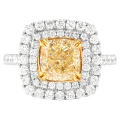 Alexander Beverly Hills 2,42ct Fancy Intense Yellow VS2 Diamond Halo Ring 18k