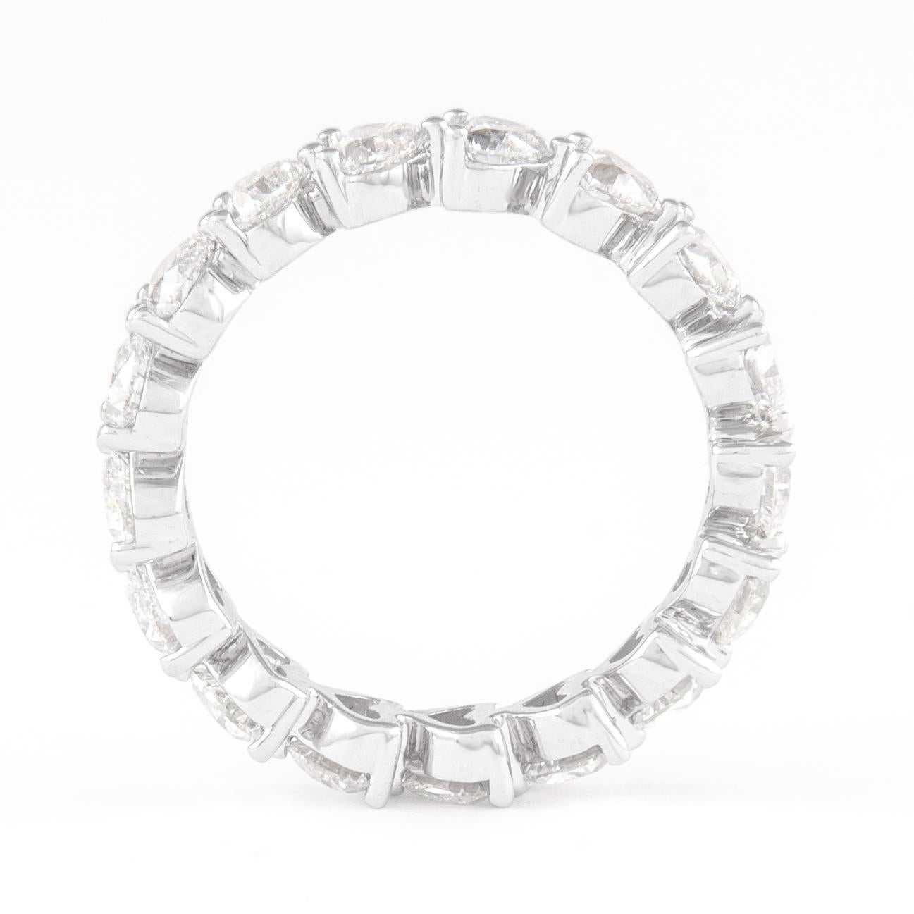 Heart Cut Alexander Beverly Hills 2.44ct Heart Diamond D/E VVS Eternity Band Platinum For Sale