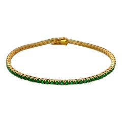 Alexander Beverly Hills Pulsera de tenis de tsavorita verde de 2,45 ct Oro amarillo de 18k