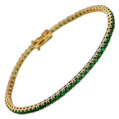Alexander Beverly Hills Pulsera de tenis de tsavorita verde de 2,45 ct Oro amarillo de 18k