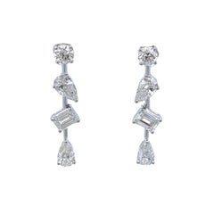 Alexander Beverly Hills 2,50 Karat Multi Diamant-Tropfen-Ohrringe 18k Weißgold