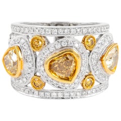 Alexander Beverly Hills - Anello a grappolo con diamanti gialli da 2,58 carati - 18 carati bicolore