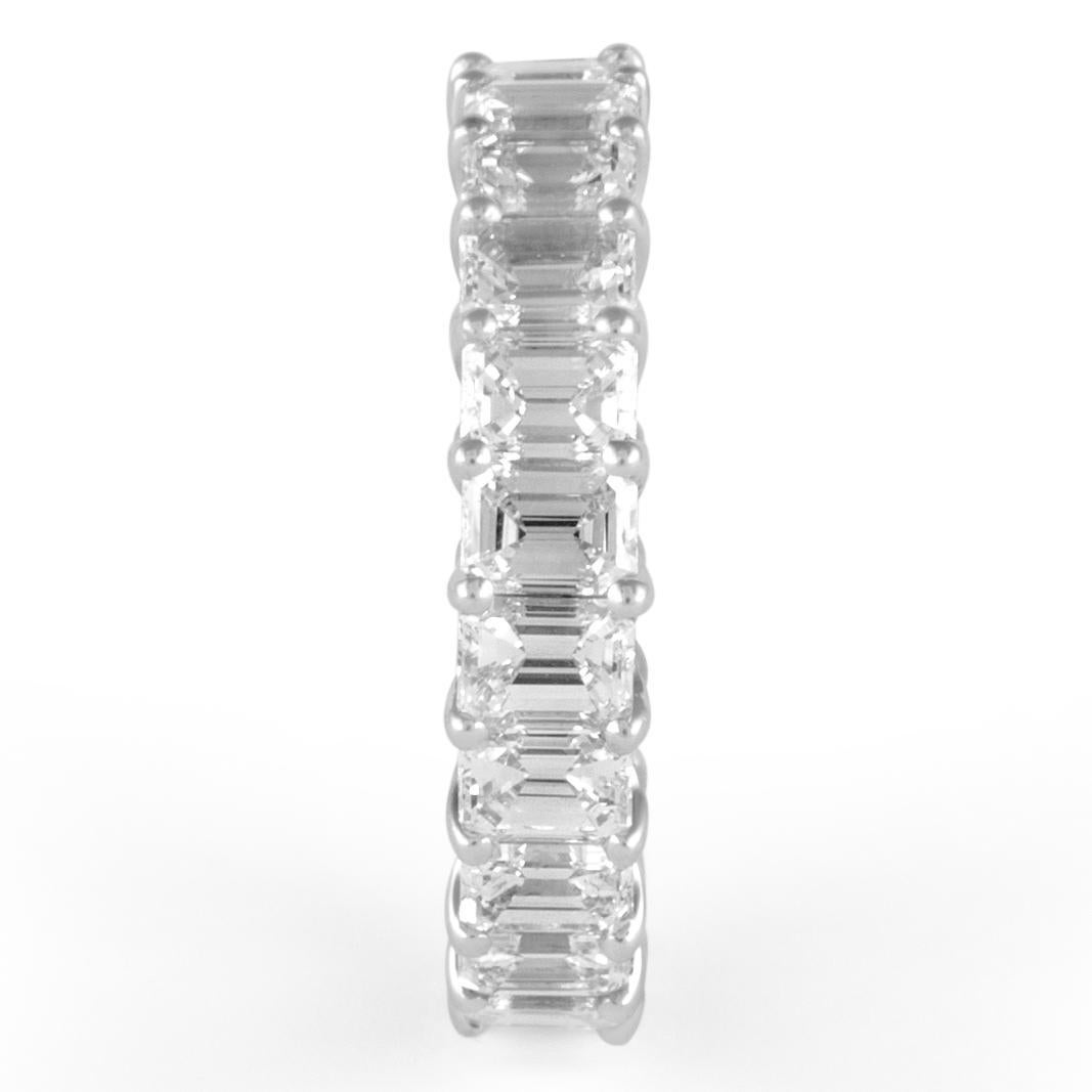 Women's Alexander Beverly Hills 2.62ct Emerald Cut Diamond Eternity Band 18k 6.25 For Sale