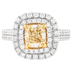 Alexander Beverly Hills 2.66ctt Fancy Intense Yellow VS2 Diamond Ring 18k