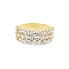 Alexander Beverly Hills 2.70ct Round Three-Row Diamond Half Eternity Ring 18k