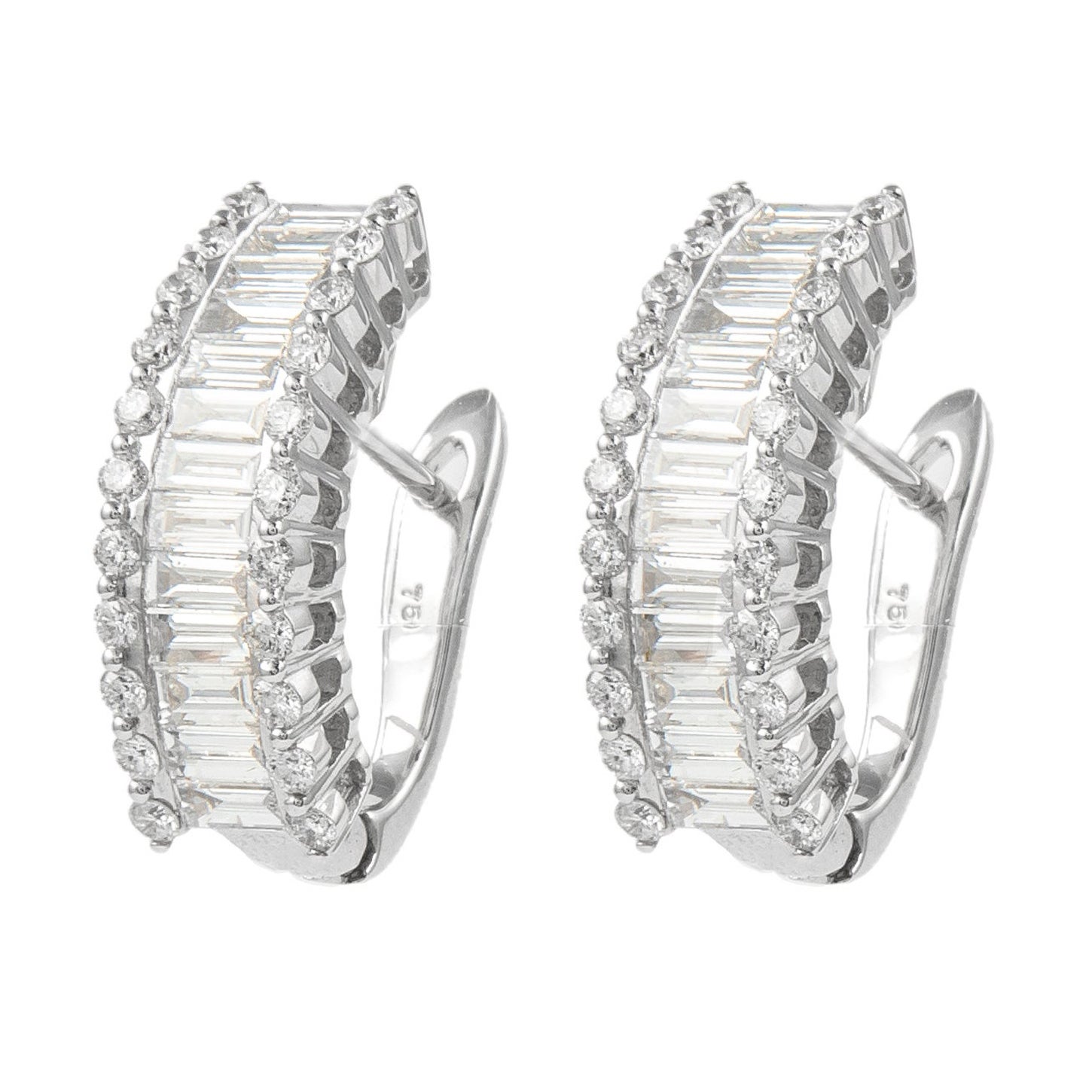 Alexander Beverly Hills 2,73 Karat runder & Baguette-Diamant-Creolen-Ohrringe 18k im Angebot