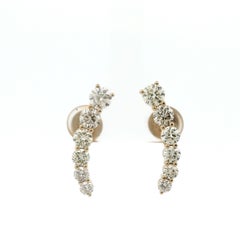 Alexander Beverly Hills 2.77ct Curve Diamond Stud Earrings 18k Yellow Gold