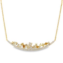 Alexander Beverly Hills 2.79ct Multi Color Diamond Pendant Necklace 18k