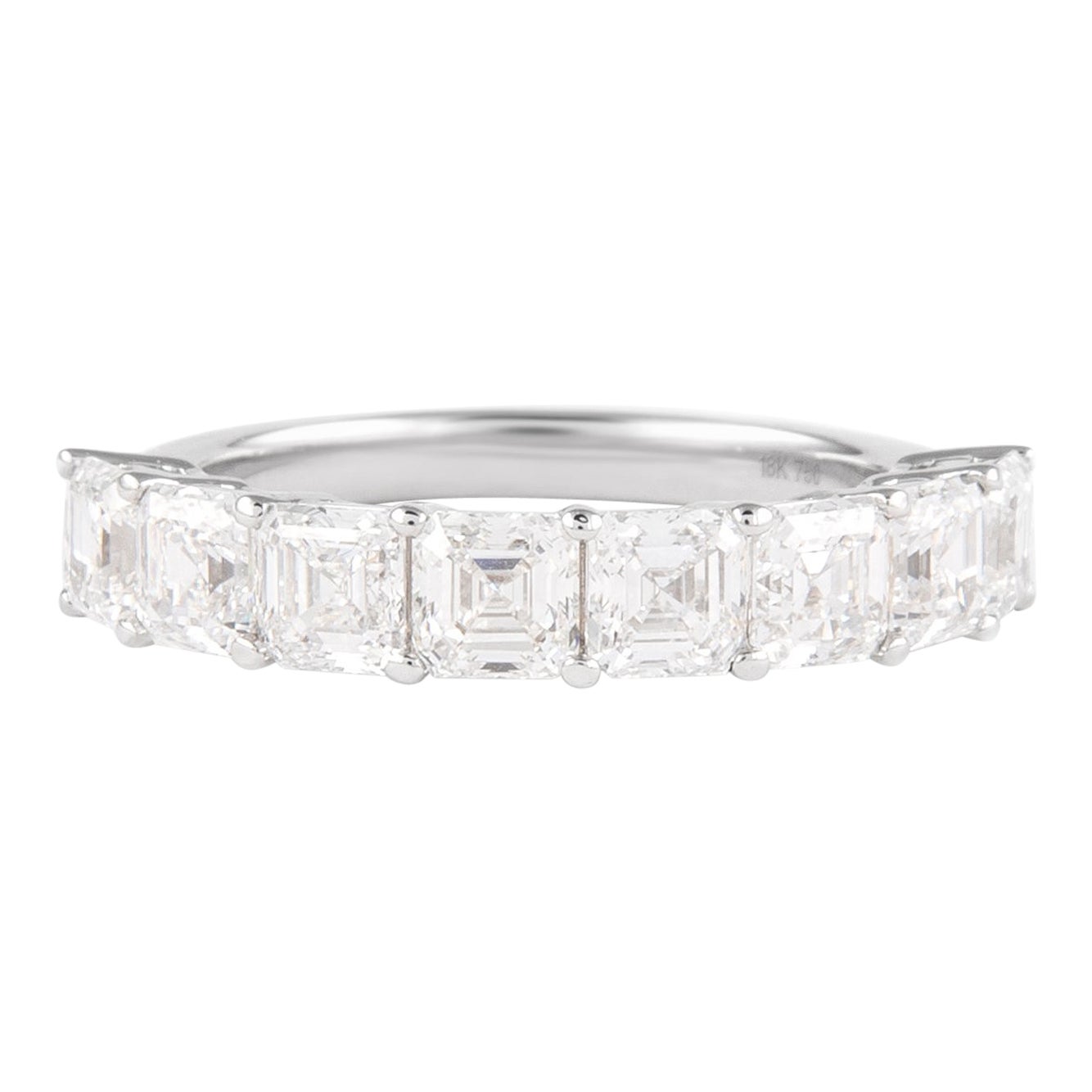Alexander Beverly Hills 2.82ct Asscher Cut Diamond D/E VVS Half Eternity 18k S.6
