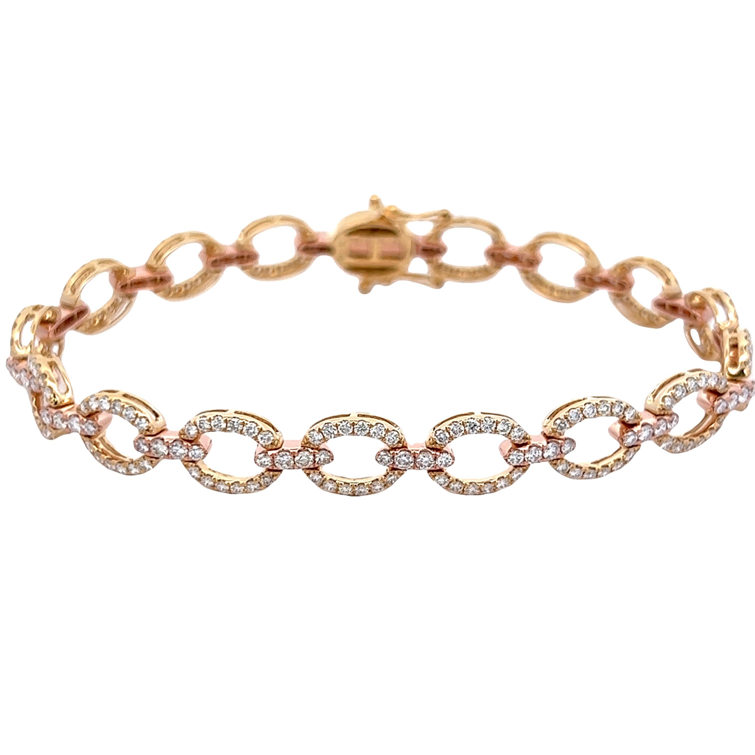 Alexander Beverly Hills 2.86 Diamond O Link Bracelet 18k Yellow Gold