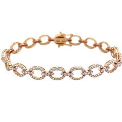 Alexander Beverly Hills 2.86 Diamond O Link Bracelet 18k Yellow Gold