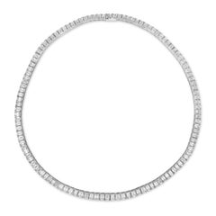 Alexander Beverly Hills 29,07ct Emerald Cut Diamond Tennis Necklace 18k 16in