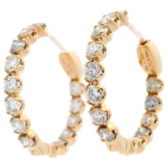 Alexander Beverly Hills 2,99 Karat runde Diamant-Creolen-Ohrringe 18k Gelbgold