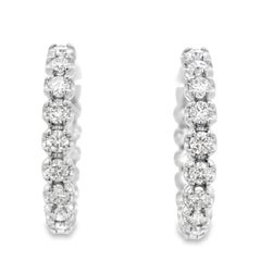 Alexander Beverly Hills Pendientes de aro con forma de diamante de 2,14 ct y oro blanco de 18k