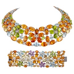 Alexander Beverly Hills 304,87 Karat Mehrfarbiger Stein & Diamant-Set 18k Weißgold