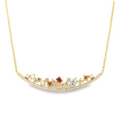 Alexander Beverly Hills 3.04ct Multi Color Diamond Pendant Necklace 18k