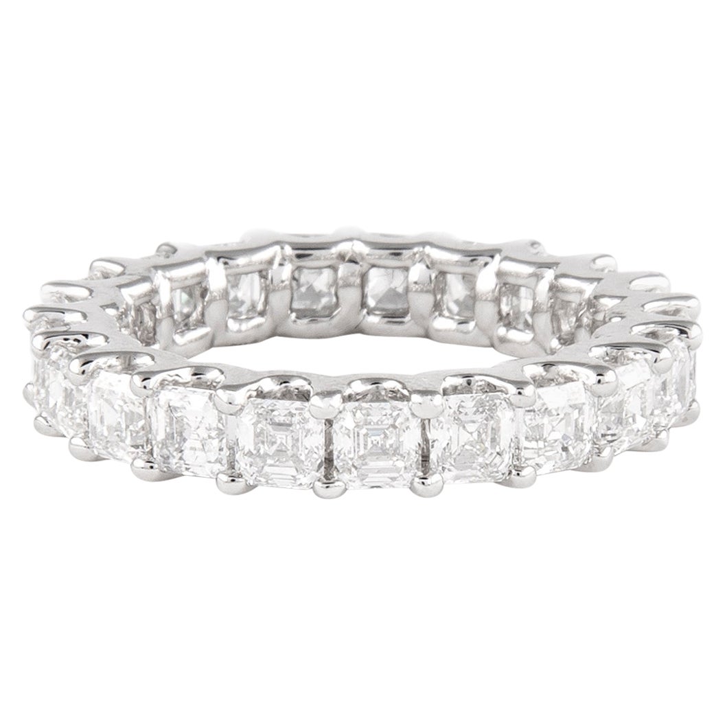 Alexander Beverly Hills 3.05ct Asscher Cut Diamond D/E VVS Eternity Band 18k 525