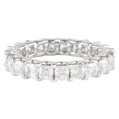 Alexander Beverly Hills 3.05ct Asscher Cut Diamond D/E VVS Eternity Band 18k 525