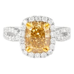 Alexander Beverly Hills - Anello di diamanti a cuscino da 3,07ct Fancy Yellow VS2 - 18k