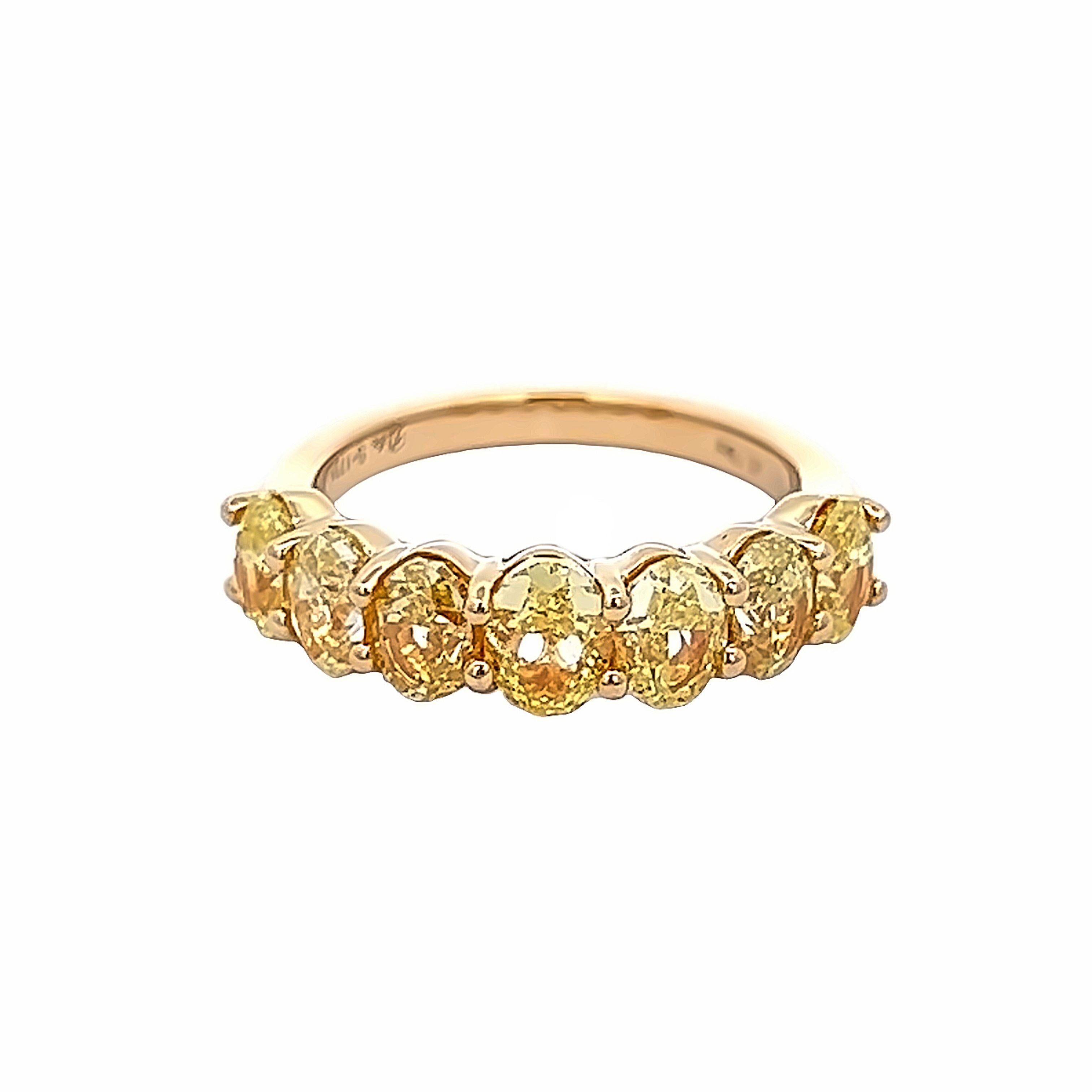 Alexander Beverly Hills Media Eternidad Diamante Oval Amarillo 3,19 ct Oro Amarillo 18k Contemporáneo en venta