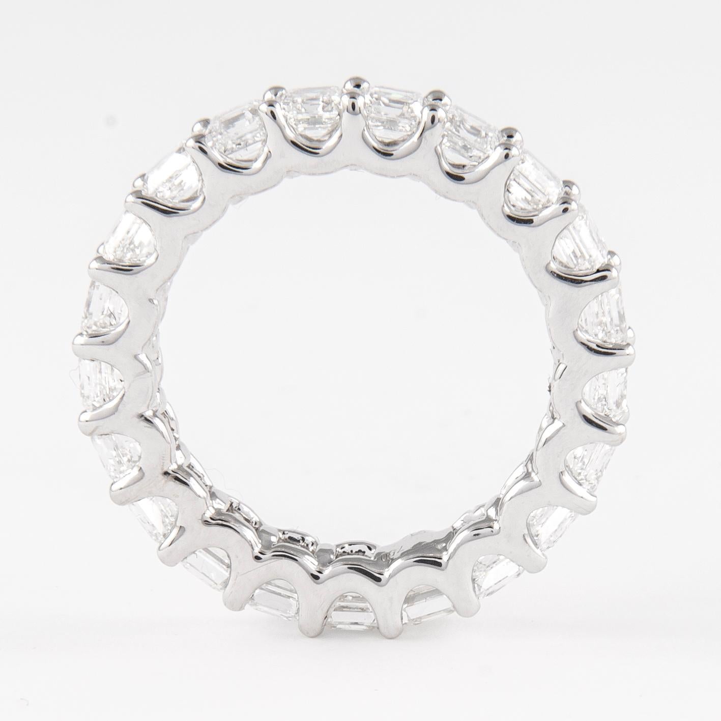 Alexander Beverly Hills 3,25ct Asscher Cut Diamante D-F Eternidad Platino 5,25 Corte Asscher en venta