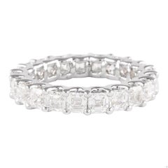 Alexander Beverly Hills 3.25ct Asscher Cut Diamond D-F Eternity Platinum 5.25