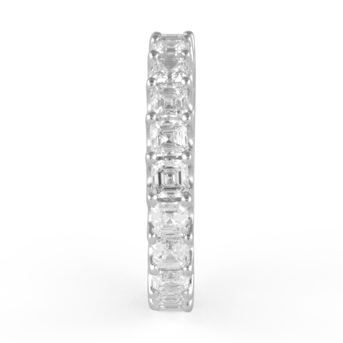 Women's Alexander Beverly Hills 3.25ct Asscher Cut Diamond D-F VVS1 Eternity 18k 5.25 For Sale