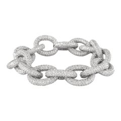 Alexander Beverly Hills 33.12ct Diamond Chain Pave Necklace 18k White Gold