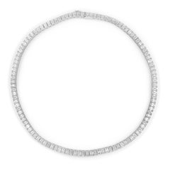 Alexander Beverly Hills 34,21ct Emerald Cut Diamond Tennis Necklace 18k 16in