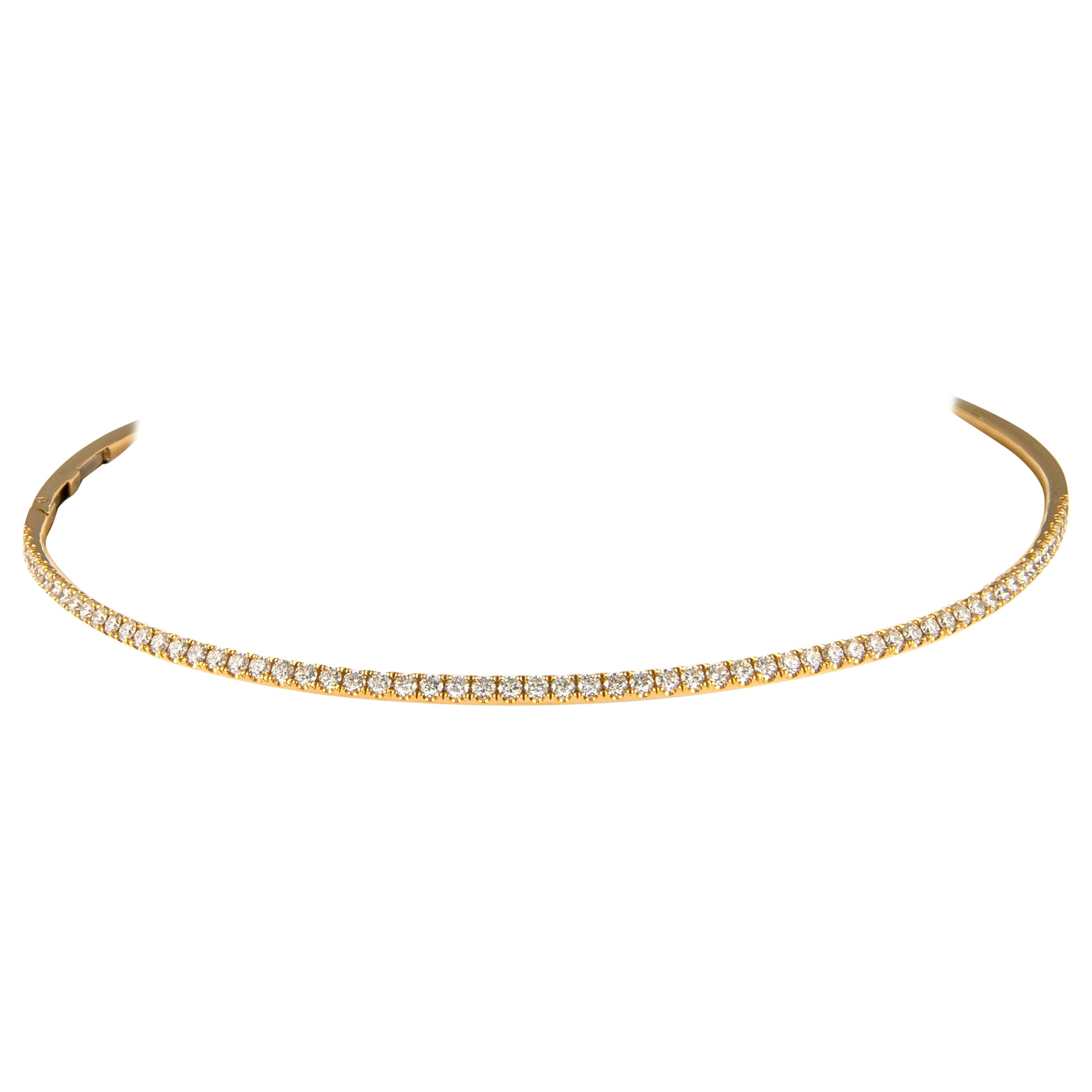Alexander Beverly Hills 3.46ct Diamond Tennis Choker Open Back & Flexible 18k For Sale