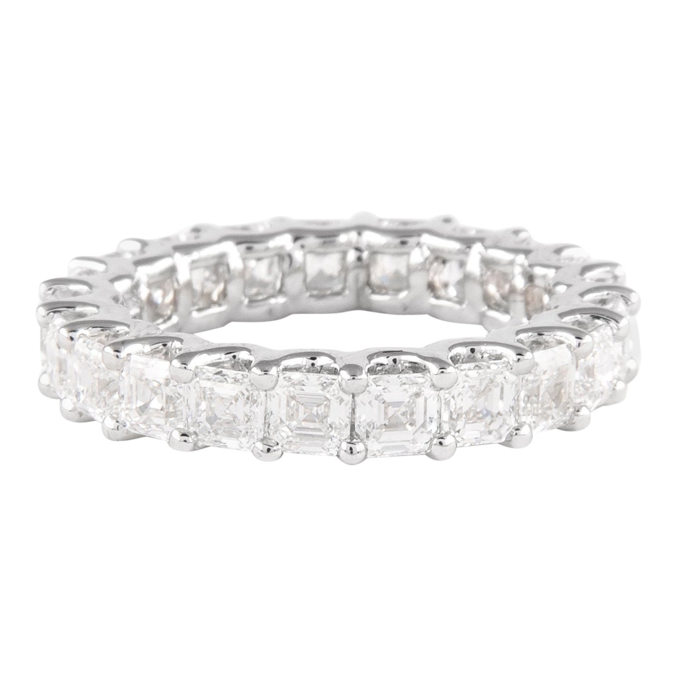 Alexander Beverly Hills 3.52ct Asscher Cut Diamond D-F VVS Eternity Band 18k S.5