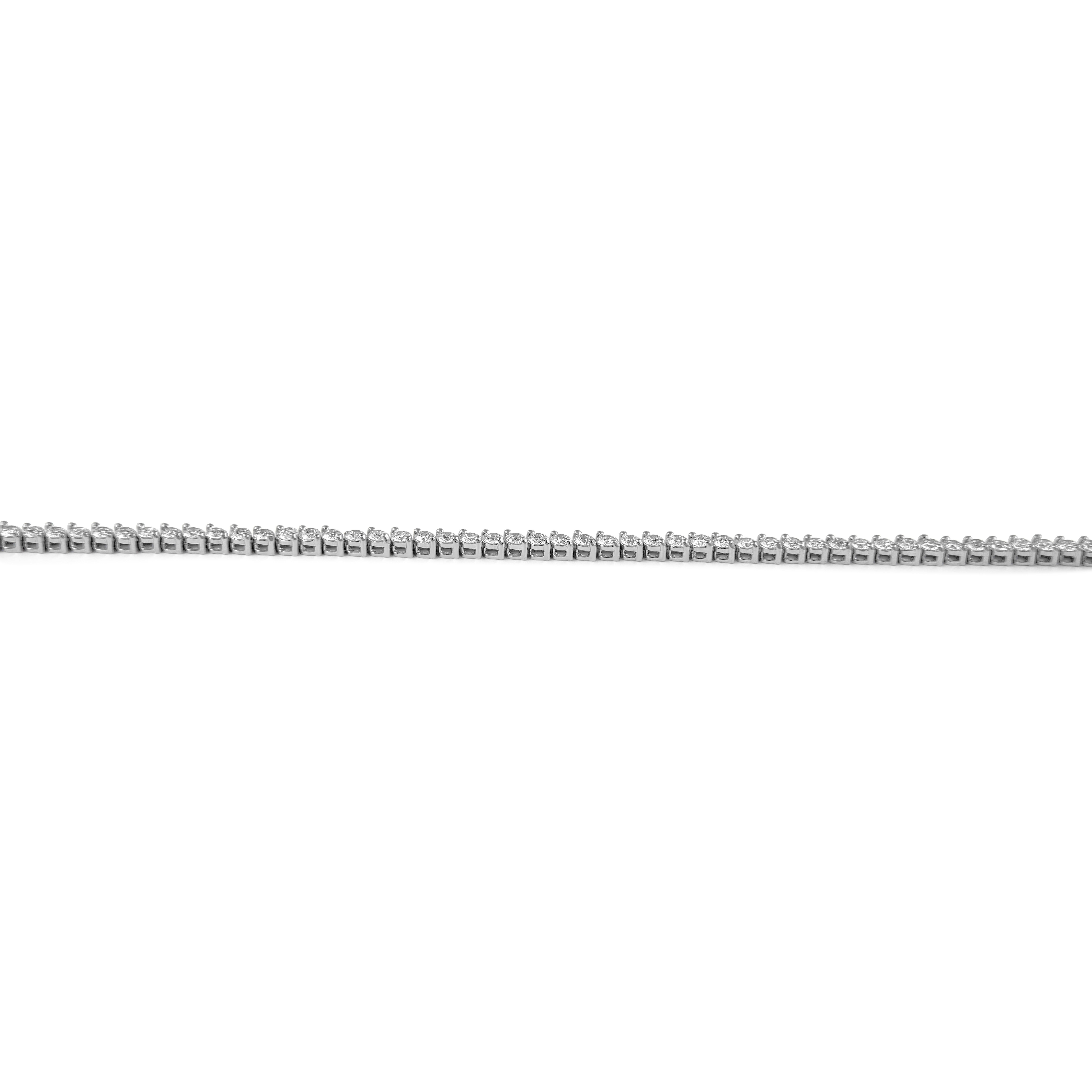 Round Cut Alexander Beverly Hills 3.61ct Diamond F VVS2 Tennis Bracelet 18k White Gold For Sale